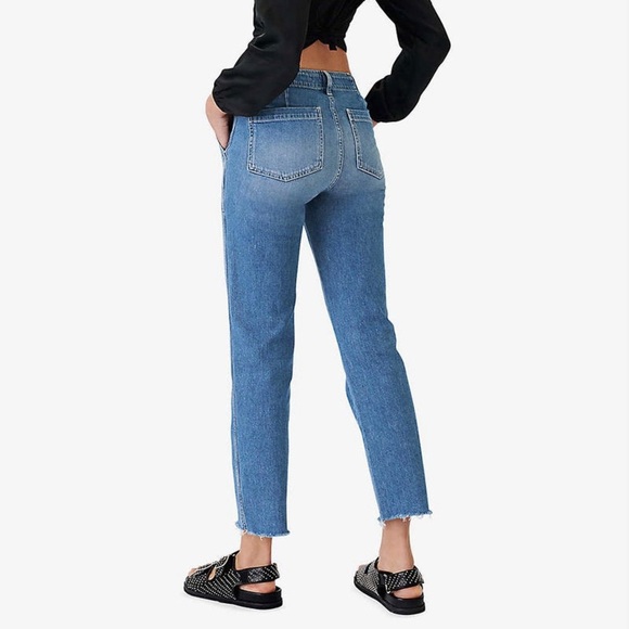 Maje‎ Preuve Tapered Low-Rise Stretch Organic-Cotton Jeans Size 24 - Picture 2 of 9